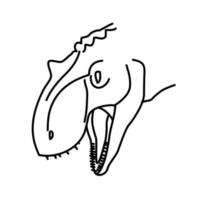 giganotosaurus-ikonen. doodle handritad eller svart kontur ikon stil vektor