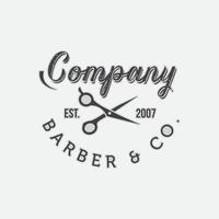 vintage barbershop-vektorembleme und etiketten. Friseurabzeichen und Logos vektor