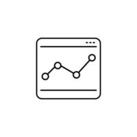 Symbolvektor für den Online-Handel. Statistiken. Analyse-Illustrationszeichen. Zeitplansymbol oder -logo. vektor