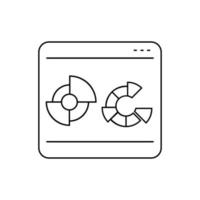 Symbolvektor für den Online-Handel. Statistiken. Analyse-Illustrationszeichen. Zeitplansymbol oder -logo. vektor