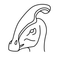 Parasaurolophus-Symbol. Gekritzel Hand gezeichnet oder schwarzer Umriss Symbol Stil vektor