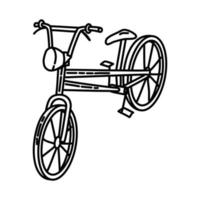 Fahrradstrandikone. Gekritzel Hand gezeichnet oder Umriss Symbol Stil vektor