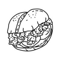 italiensk slarvig joes-ikon. doodle handritad eller dispositionsikon stil vektor