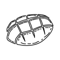 Melonpan-Symbol. Gekritzel Hand gezeichnet oder Umriss Symbol Stil vektor
