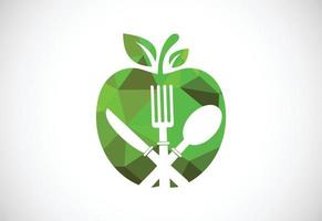 niedrig poly Stil Apfel frisch Essen Logo Zeichen Symbol im eben Stil auf Weiß Hintergrund vektor