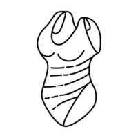 tropische Ikone des Badeanzugs. Gekritzel Hand gezeichnet oder Umriss Symbol Stil vektor