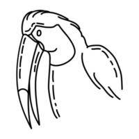 toco toucan icon. Gekritzel Hand gezeichnet oder Umriss Symbol Stil vektor