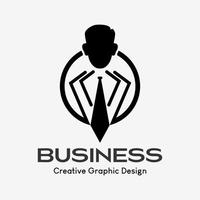 logotyp av person bär slips i cirkel. vektor slips person ikon. företag företag logotyp mall