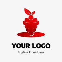 röd druva ikon. frukt ikon vektor logotyp mall för mat och dryck företag
