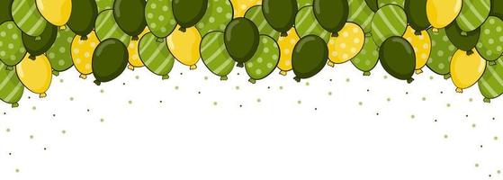 Netz Banner mit Grün und Gelb Ballons zum st Patricks Tag oder Geburtstag Party Feier vektor