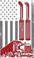 Jahrgang USA Trucker amerikanisch Flagge. LKW Fahrt T-Shirt Design Vektor. vektor