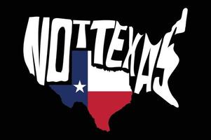 Texas verbunden Typografie T-Shirt Design. Texas Flagge, Texas Karte einschließlich. Texas Flaggenkarte Innerhalb USA Karte. vektor