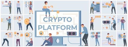 crypto plattform sammansättning uppsättning vektor