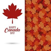 Kanada-Tagesfeierkarte mit Ahornblattlaub vektor
