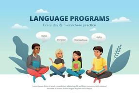 språk program utbyta bakgrund vektor