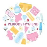 menstruation period hygien platt sammansättning vektor