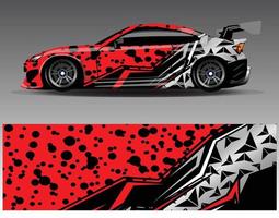 Auto-Wrap-Design-Vektor. grafische abstrakte Streifen-Rennhintergrund-Kit-Designs für Wrap-Fahrzeug-Rennwagen-Rallye-Abenteuer und Lackierungen vektor