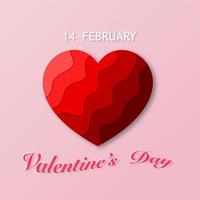 roter Herzhintergrund mit Text Valentinstag, Valentinstag Hintergrund Design vektor