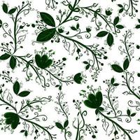 botanisches nahtloses Muster über internationalen Tag der Erde und Ökologie. sich wiederholender Hintergrund mit grünen Blättern, Blumen und Kräutern. vektor