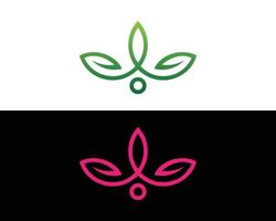 lotus blomma logotyp med blad design abstrakt skönhet spa symbol mall. vektor