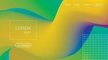 webbplats abstrakt bakgrund. ljusa färgglada dynamiska former målsida vektor