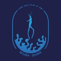 dykning dykning sport logotyp, under vatten, vektor illustratör, silhuett, logotyp design.
