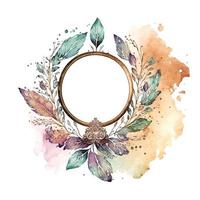 Aquarell Logo Vorlage Blumen- Logo, Blume, Ast. Hochzeit vorgefertigt Logo Design. Florist Logotyp. Marke Identität. rustikal wunderlich einfach vektor