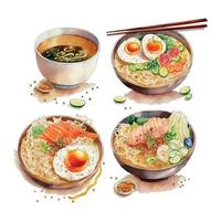 vattenfärg Ramen skål spaghetti vektor kultur japan