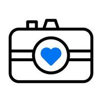 kamera ikon duotone blå stil valentine illustration vektor element och symbol perfekt.