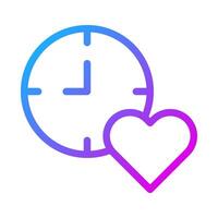 Uhr Symbol Gradient lila Stil Valentinstag Illustration Vektor Element und Symbol perfekt.