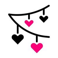 dekoration ikon fast svart rosa stil valentine illustration vektor element och symbol perfekt.