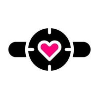 klocka ikon fast svart rosa stil valentine illustration vektor element och symbol perfekt.