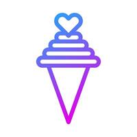 Eis Sahne Symbol Gradient lila Stil Valentinstag Illustration Vektor Element und Symbol perfekt.