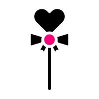 Süßigkeiten Symbol solide schwarz Rosa Stil Valentinstag Illustration Vektor Element und Symbol perfekt.