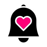 Glocke Symbol solide schwarz Rosa Stil Valentinstag Illustration Vektor Element und Symbol perfekt.