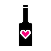 vin ikon fast svart rosa stil valentine illustration vektor element och symbol perfekt.