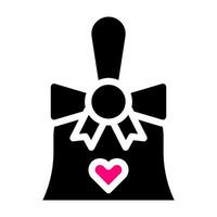 Glocke Symbol solide schwarz Rosa Stil Valentinstag Illustration Vektor Element und Symbol perfekt.