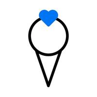 Eis Sahne Symbol Duotone Blau Stil Valentinstag Illustration Vektor Element und Symbol perfekt.