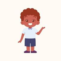 wenig Junge Charakter. elementar Schule Kinder tragen Uniform Illustration vektor