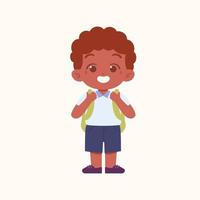 wenig Junge Charakter. elementar Schule Kinder tragen Uniform Illustration vektor