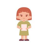 wenig Mädchen Charakter. elementar Schule Kinder tragen Uniform Illustration vektor