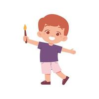 wenig Junge Charakter. elementar Schule Kinder tragen Uniform Illustration vektor