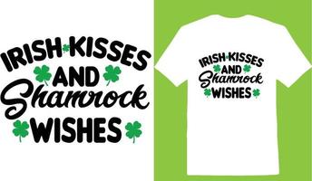 irisch Küsse Kleeblatt wünscht sich st Patricks Tag T-Shirt vektor