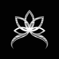 linear Lotus Symbol. Yoga Center Spa Schönheit Salon Luxus Logo.Blume Symbol vektor