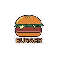 Burger Logo, Burger Etiketten und Emblem. Vektor Burger