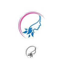 abstraktes Lotusblumen-Logo-Design. Yoga- und Spa-Beauty-Studio-Logo-Vektorvorlagen in rosa blauen Farben. vektor