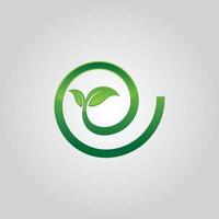 cirkel grön blad ekologi natur element vektor ikon. blad logotyp och abstrakt organisk blad logotyp