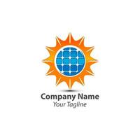 solenergi logotyp formgivningsmall. solar tech logotypdesigner vektor