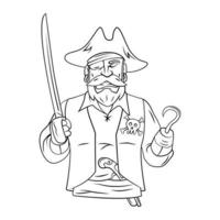 Pirat Maskottchen Illustration auf Weiß Hintergrund vektor