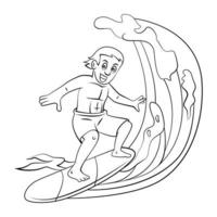 Surfer Mann Illustration auf Weiß Hintergrund vektor